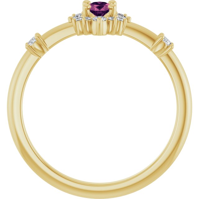 Oval Pink Tourmaline Halo Ring with Diamond Accents in Yellow Gold
