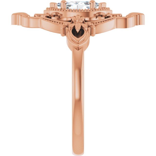 Marquise Stuller Lab-Grown Moissanite Solitaire Ring in Rose Gold