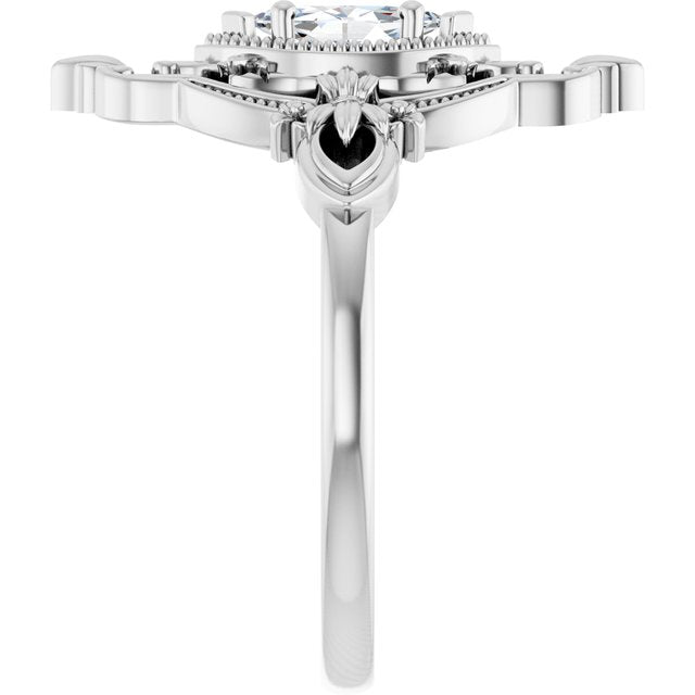 Marquise Stuller Lab-Grown Moissanite Ring in Gold and Platinum