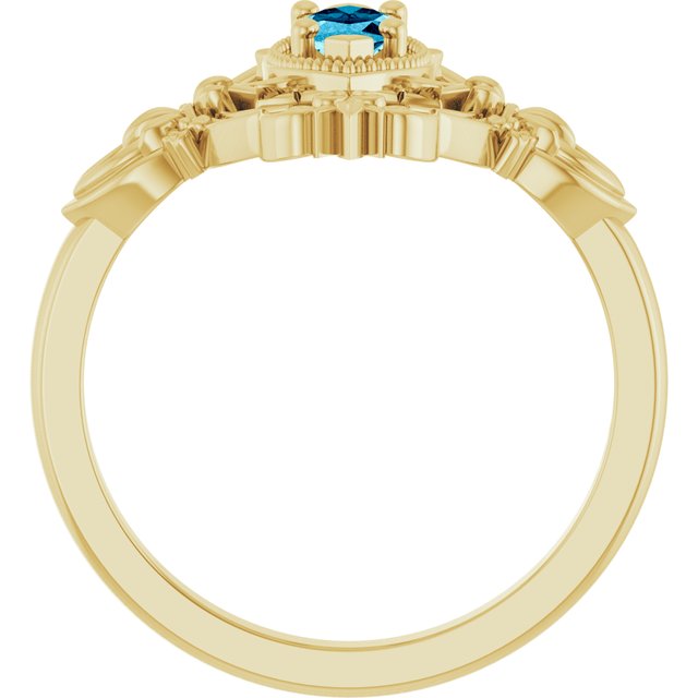 Marquise Aquamarine Solitaire Ring in Yellow Gold