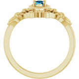 Marquise Aquamarine Solitaire Ring in Yellow Gold