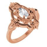 Marquise Stuller Lab-Grown Moissanite Solitaire Ring in Rose Gold