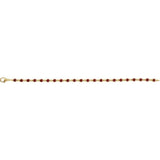 Round Natural Mozambique Garnet Line Bracelet In Gold & Platinum