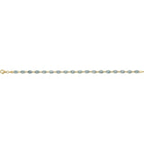 Oval Natural Sky Blue Topaz Line Bracelet In Gold & Platinum