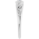 Round Tanzanite Symbols Ring in White Gold