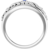 Round Tanzanite Symbols Ring in Platinum