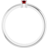 Straight Baguette Lab-Grown Ruby Stackable Ring in Gold