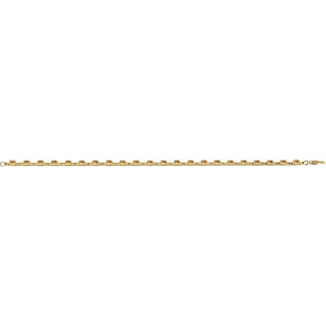 Round Natural Citrine Line Bracelet In Gold & Platinum