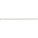Round Natural Sky Blue Topaz Line Bracelet In Gold & Platinum