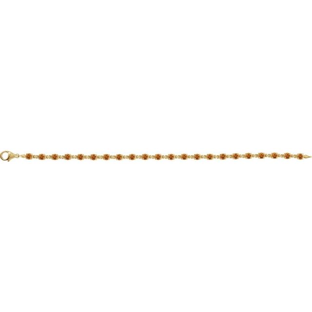 Round Natural Citrine Line Bracelet In Gold & Platinum