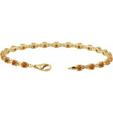 Round Natural Citrine Line Bracelet In Gold & Platinum