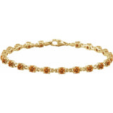 Round Natural Citrine Line Bracelet In Gold & Platinum