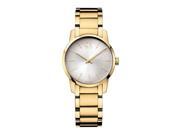 CK Calvin Klein K2g23546 City Silver Dial Yellow Gold-tone Ladies Watch One Size