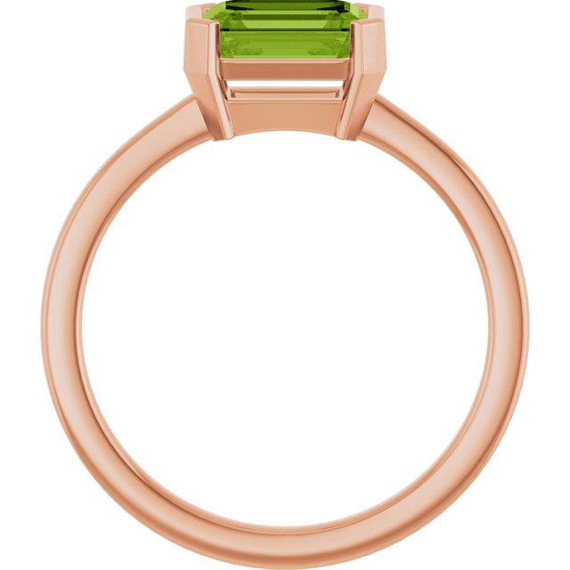 Natural Peridot Rose Gold Solitaire Ring in