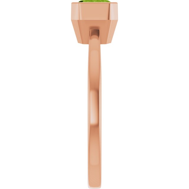 Natural Peridot Rose Gold Solitaire Ring in