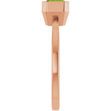 Natural Peridot Rose Gold Solitaire Ring in