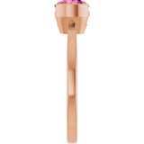 Natural Pink Tourmaline Rose Gold Solitaire Ring in | round