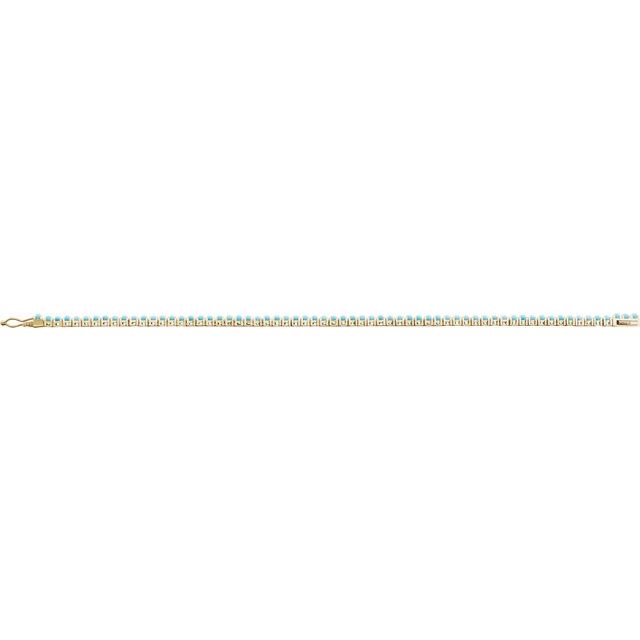 Round Natural Turquoise Line Bracelet In Gold & Platinum