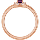 Emerald Pink Tourmaline & Diamond Halo Ring in Rose Gold