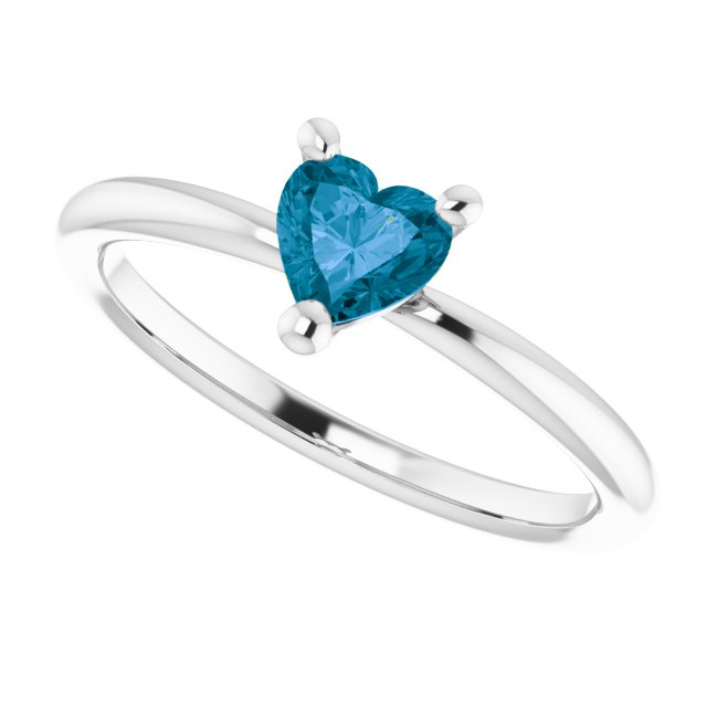 Heart London Blue Topaz Symbols Ring in Gold and Platinum