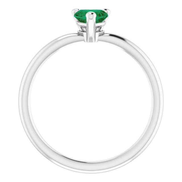 Heart Lab-Grown Emerald Symbols Ring in Gold