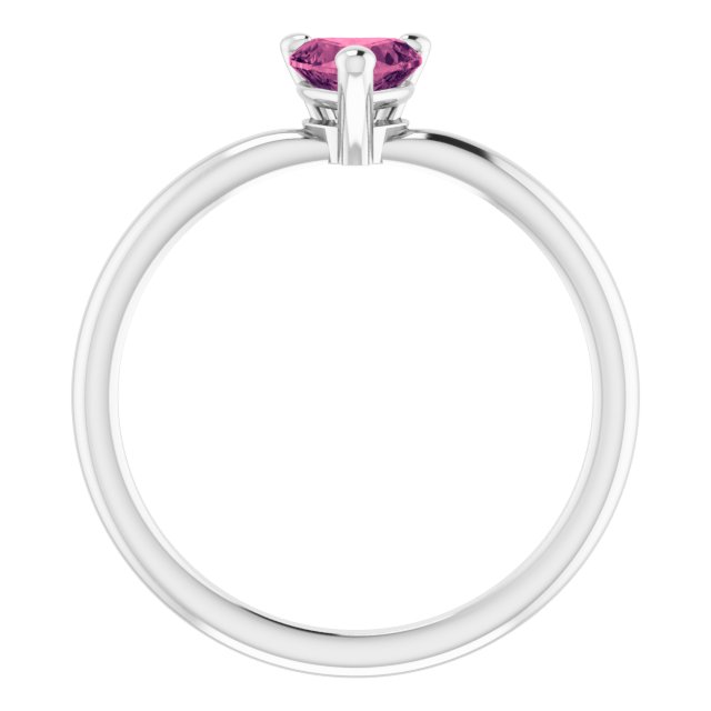 Heart Pink Tourmaline Symbols Ring in White Gold