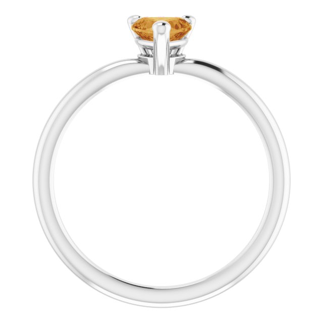 Heart Citrine Symbols Ring in Platinum