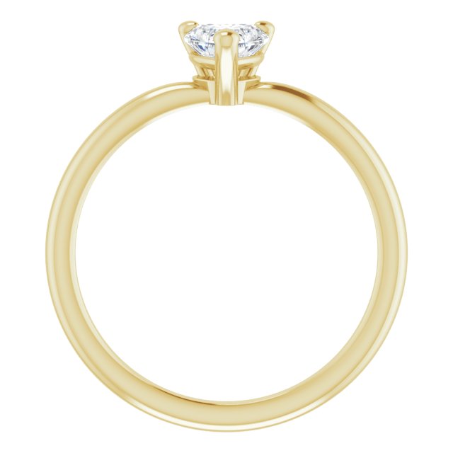 Heart White Sapphire Symbols Ring in Yellow Gold