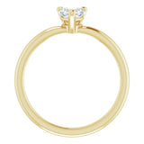 Heart White Sapphire Symbols Ring in Yellow Gold