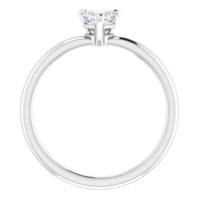 Heart White Sapphire Symbols Ring in White Gold