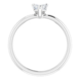 Heart White Sapphire Symbols Ring in White Gold