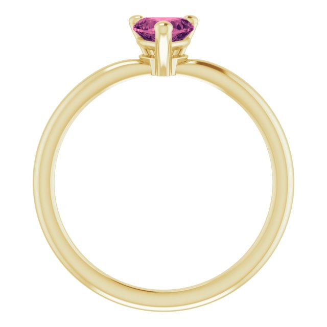 Heart Pink Tourmaline Symbols Ring in Gold