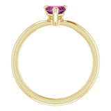 Heart Pink Tourmaline Symbols Ring in Gold