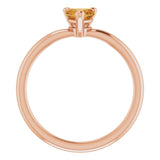 Heart Citrine Symbols Ring in Rose Gold