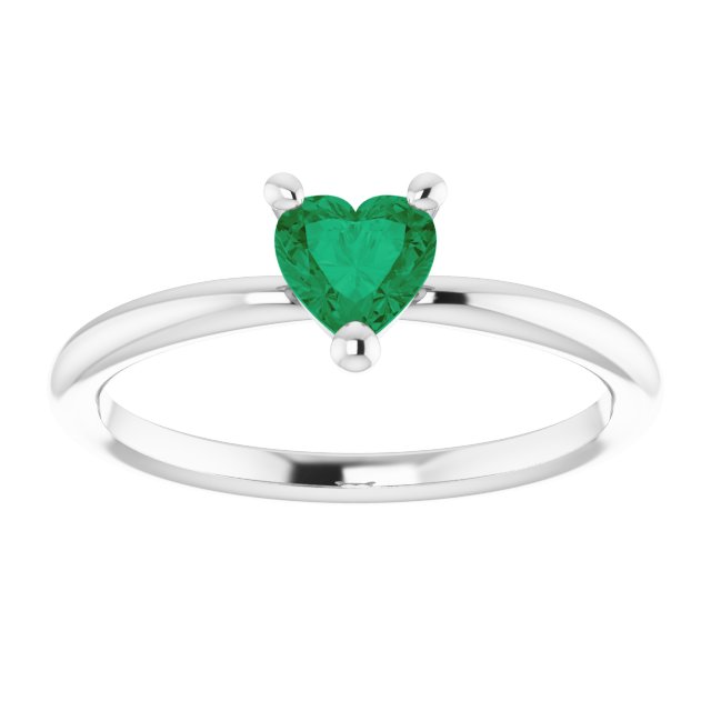 Heart Lab-Grown Emerald Symbols Ring in Gold