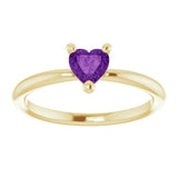 Heart Amethyst Symbols Ring in Yellow Gold