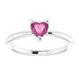 Heart Pink Tourmaline Symbols Ring in White Gold