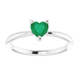Heart Lab-Grown Emerald Symbols Ring in Gold
