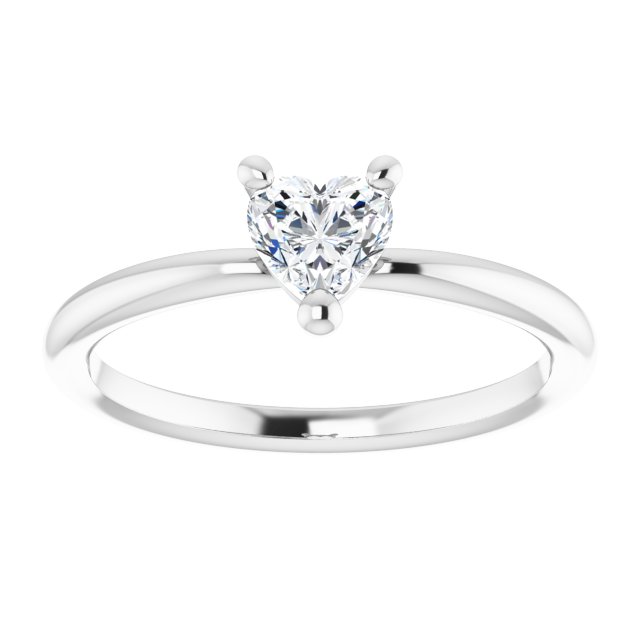 Heart White Sapphire Symbols Ring in White Gold