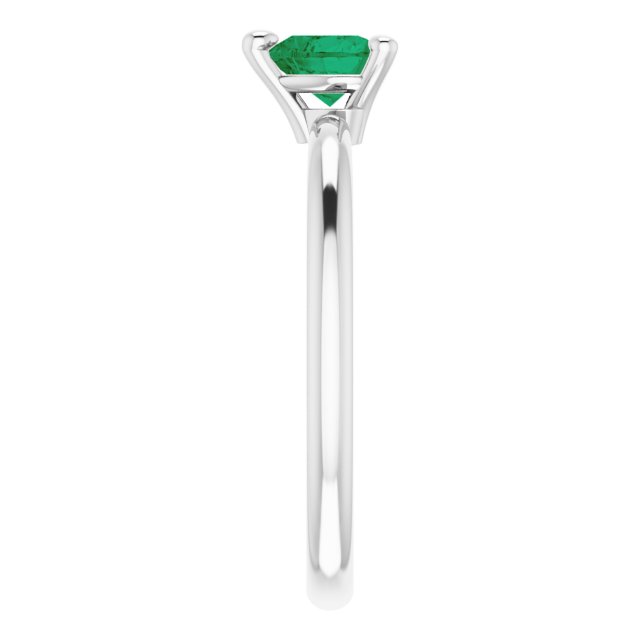 Heart Lab-Grown Emerald Symbols Ring in Platinum