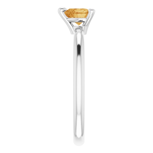 Heart Citrine Symbols Ring in Platinum