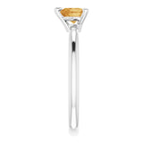 Heart Citrine Symbols Ring in Platinum