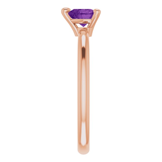 Heart Amethyst Symbols Ring in Rose Gold