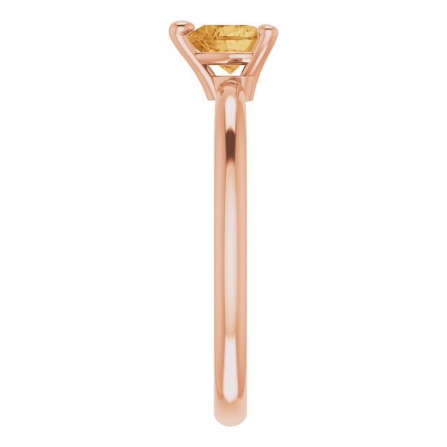 Heart Citrine Symbols Ring in Rose Gold