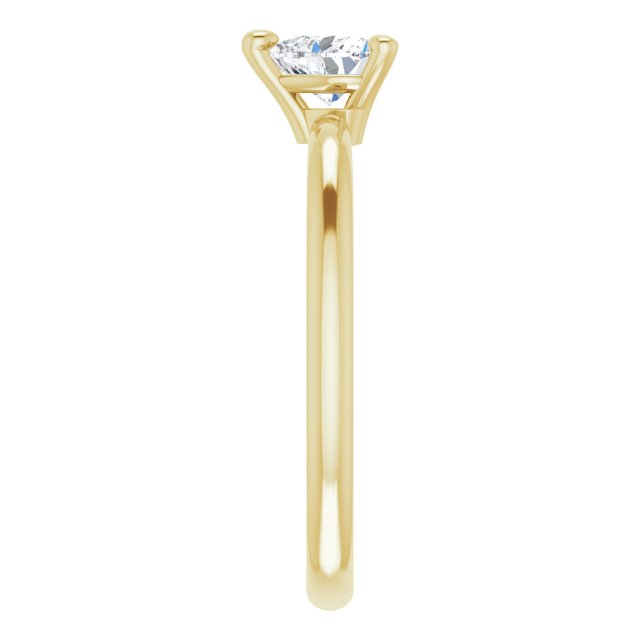 Heart White Sapphire Symbols Ring in Yellow Gold
