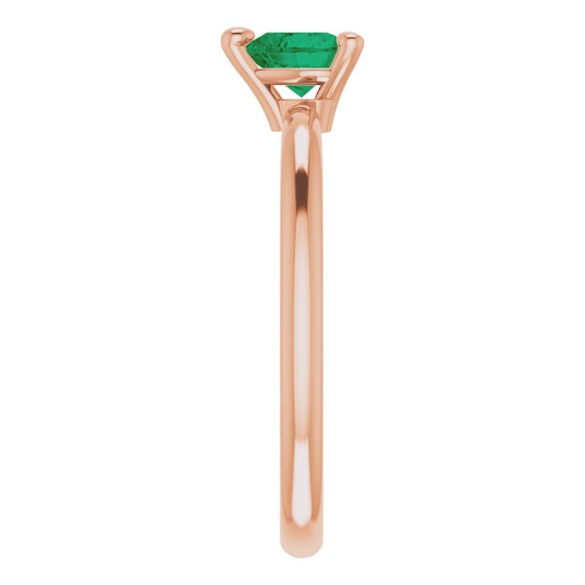Heart Lab-Grown Emerald Symbols Ring in Rose Gold