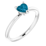 Heart London Blue Topaz Symbols Ring in Gold and Platinum