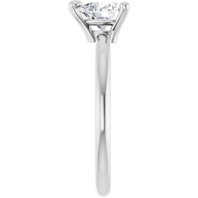 Heart White Sapphire Solitaire Ring in White Gold
