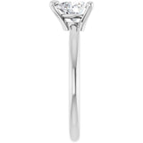 Heart White Sapphire Solitaire Ring in Platinum