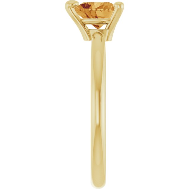 Heart Citrine Solitaire Ring in Yellow Gold